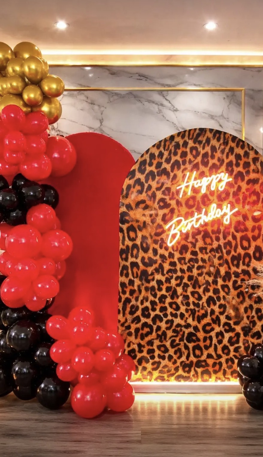 13th Sneaker Ball with throne chair, marquee letters and balloon arch